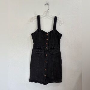 Gap Black Denim Jumper Dress